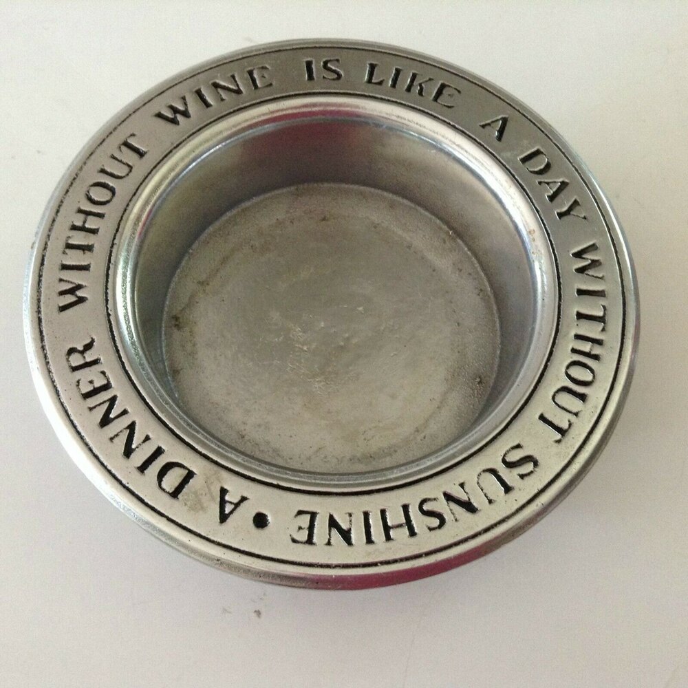 Wilton Armetale Wine Bottle Coaster A Day w/o Wine Is Like a Day w/o Sunshine